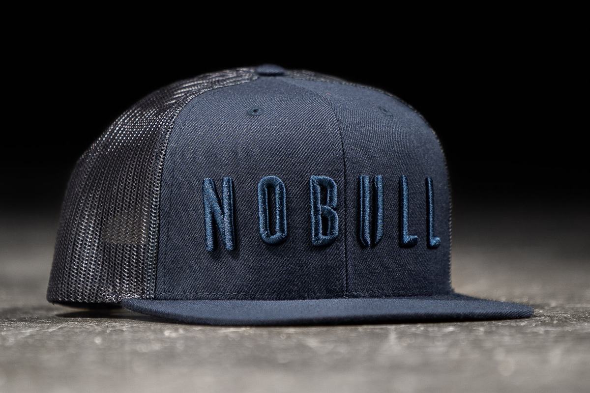 Nobull Flat-Brim Trucker Men\'s Hats Navy | Australia (JP2756)